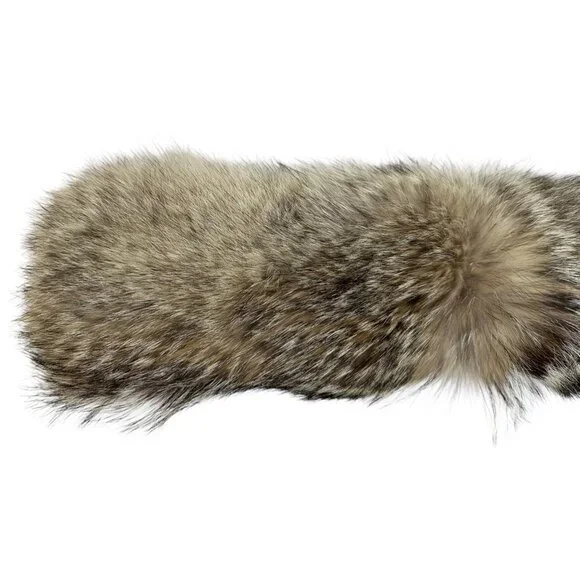 Genuine Coyote Fur Ruff Collar Trim Canada Goose with Button Loops 24 inch US